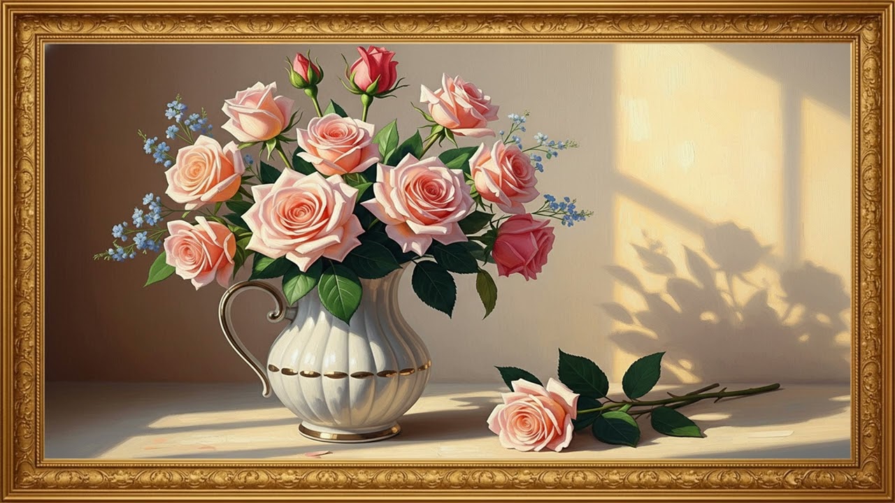 Timeless Rose Painting Canvas | Elegant Art Screen Experience
