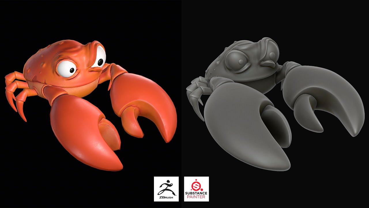 Zbrush, Substance Painter - Stylized Crab
