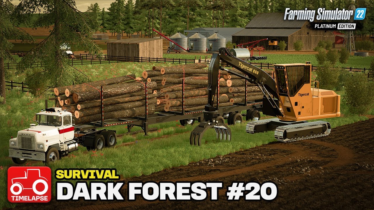 USING THE NEW LOADER TO LOAD LOGS!! (Dark Forest Survival) FS22 Timelapse # 20