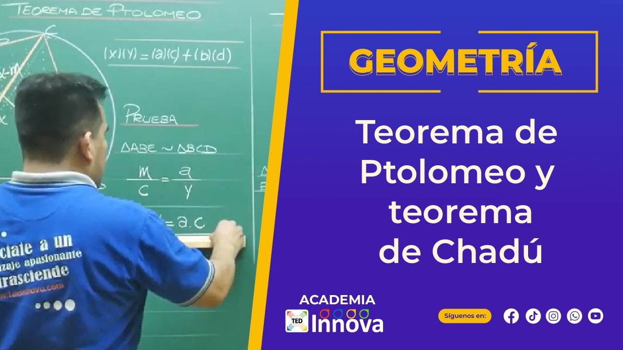 TEOREMA DE PTOLOMEO Y TEOREMA DE CHADÚ | Explicación y Ejemplos