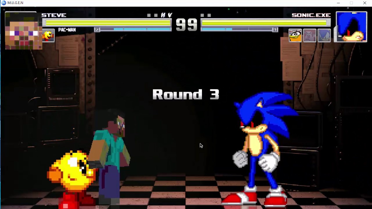 M.U.G.E.N - Steve and Pac-Man vs. Team Sonic
