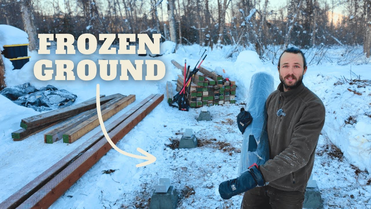 Everyone Said Not to Build in Winter... I Did Anyway | Firewood Shed Foundation〈EP30〉
