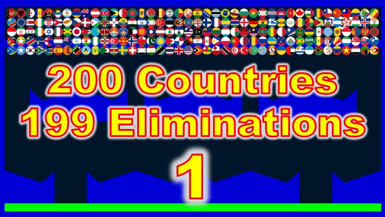 200 Countries & 199 Eliminations Marble Race #1 in Algodoo | Marble Factory
