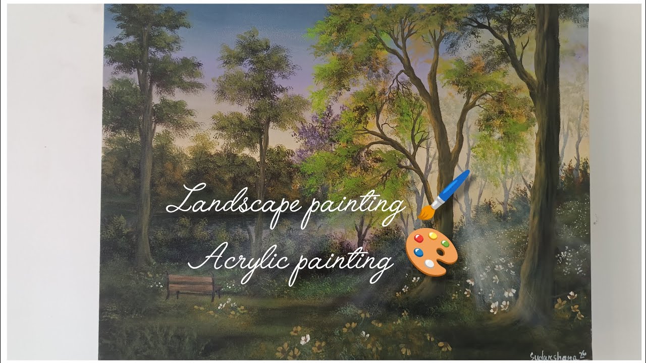 Landscape painting 🖌️🎨 Acrylic painting on canvas 🖌️🌸