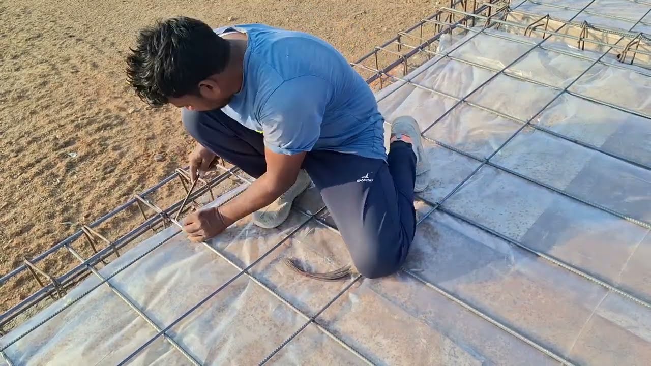 Slab Reinforcement on Site छत का सरिया कैसे बांधे, Slab reinforcement work 