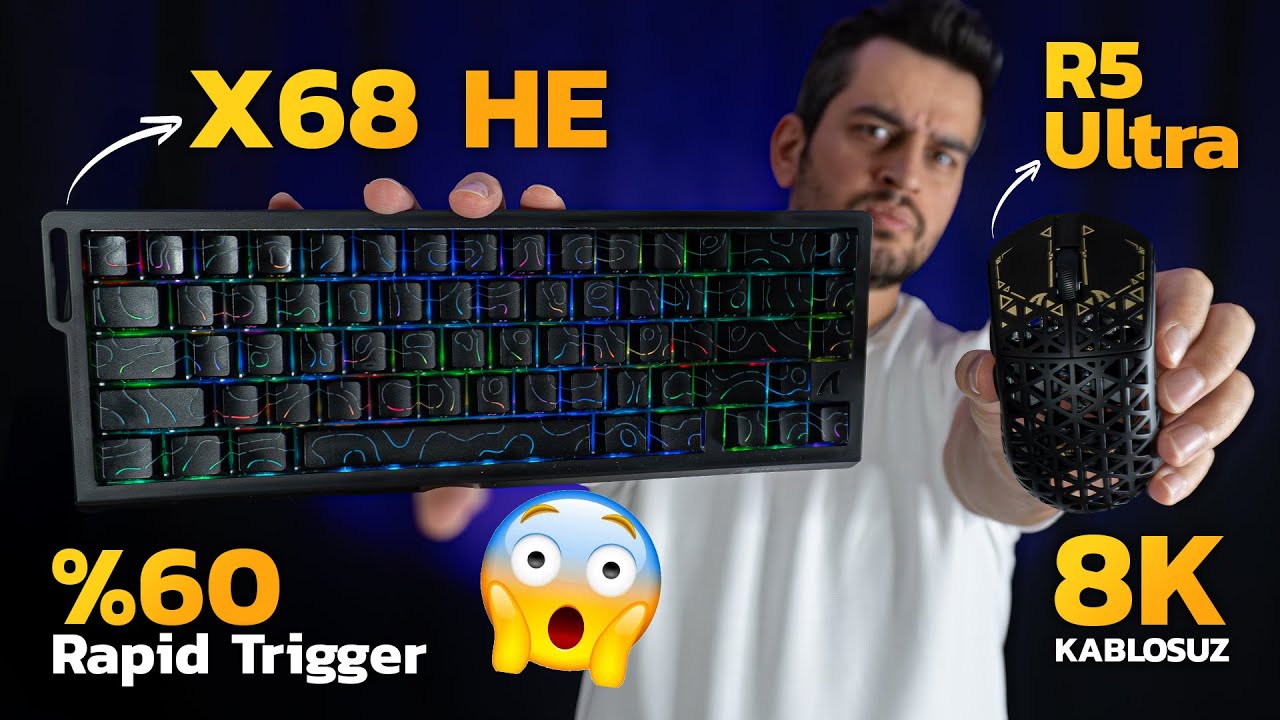 LEVEL ATLATTIRAN GAMER SETİ 🔥 Attack Shark R5 Ultra 8K Kablosuz Mouse & X68 HE %60 Klavye İncelemesi