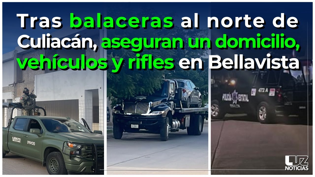 Tras reportes de balaceras al norte de Culiacán, aseguran un domicilio, vehículos y rifles