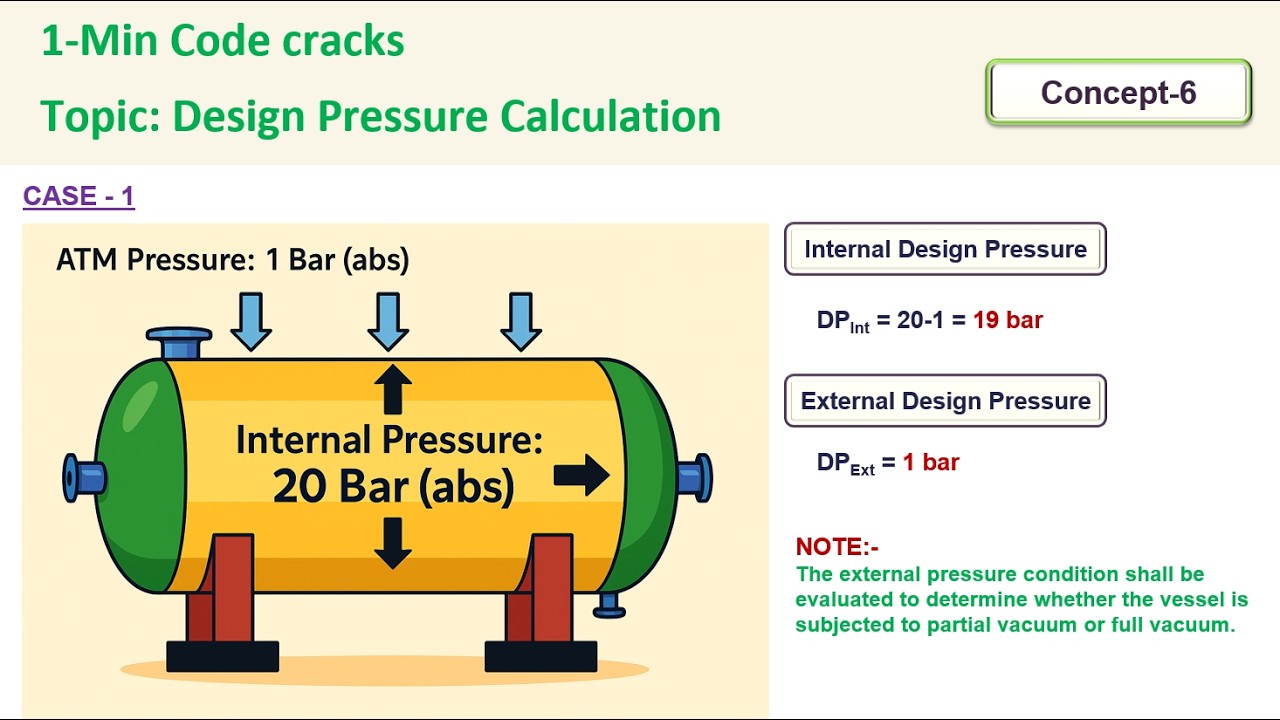 Design Pressure for Tanks | Internal pressure | External pressure | #calculation #tank #vessel