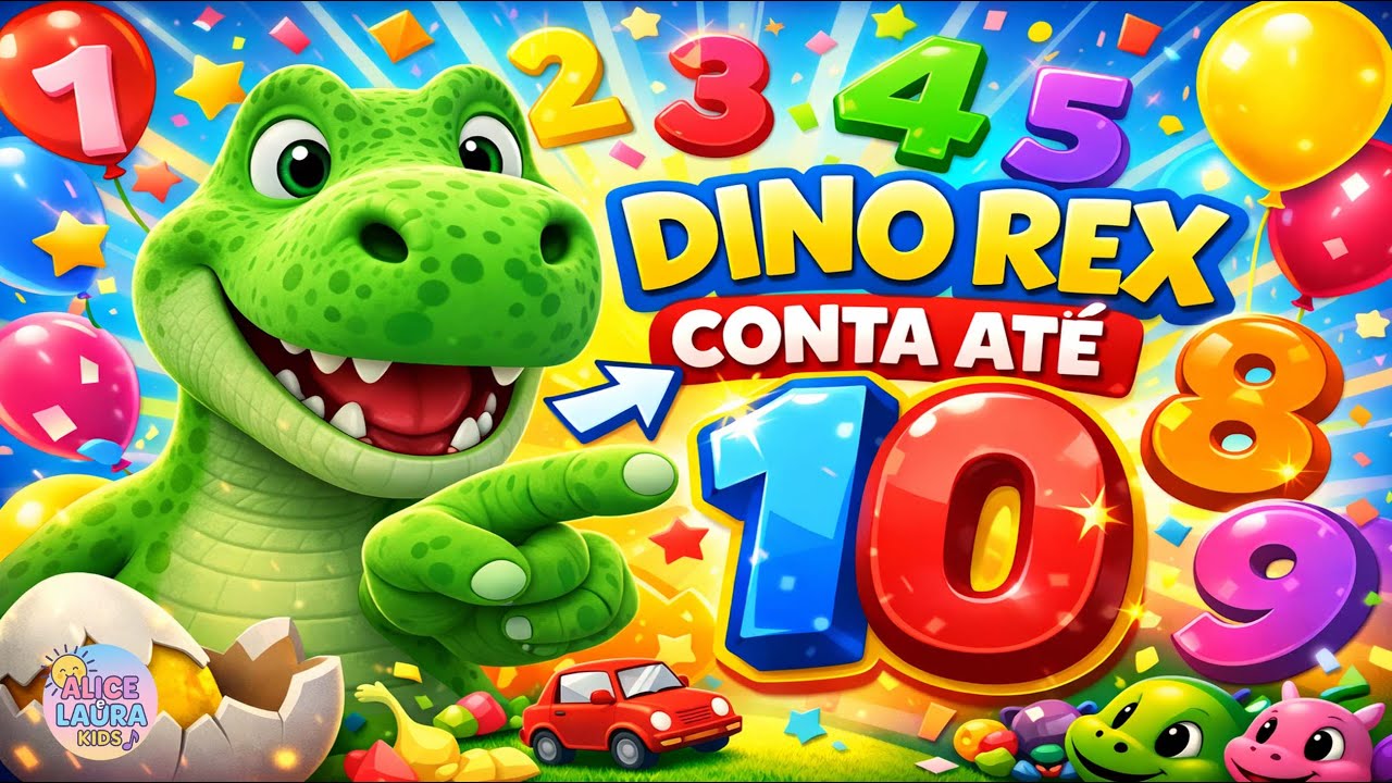 🦖 DINO REX CONTA ATÉ 10 🔢 | Números para crianças