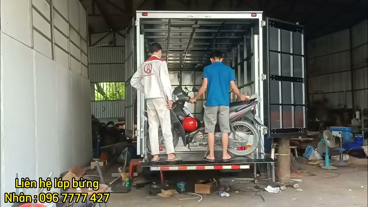 Nhận lắp bửng nâng giấu, bửng nâng giả cho xe tải thùng kín giá rẻ #xttc
