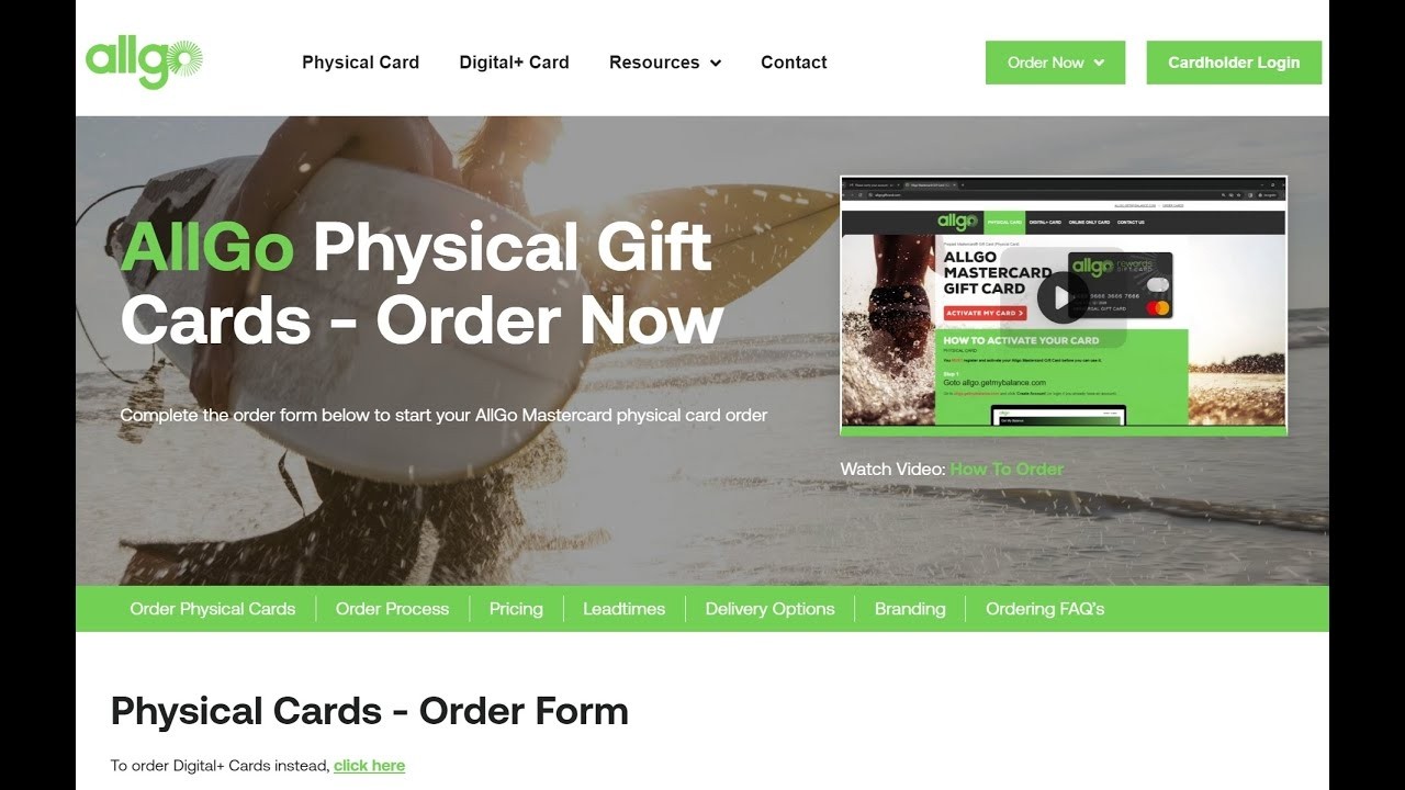 How to Order  AllGo Mastercard - Physical Cards
