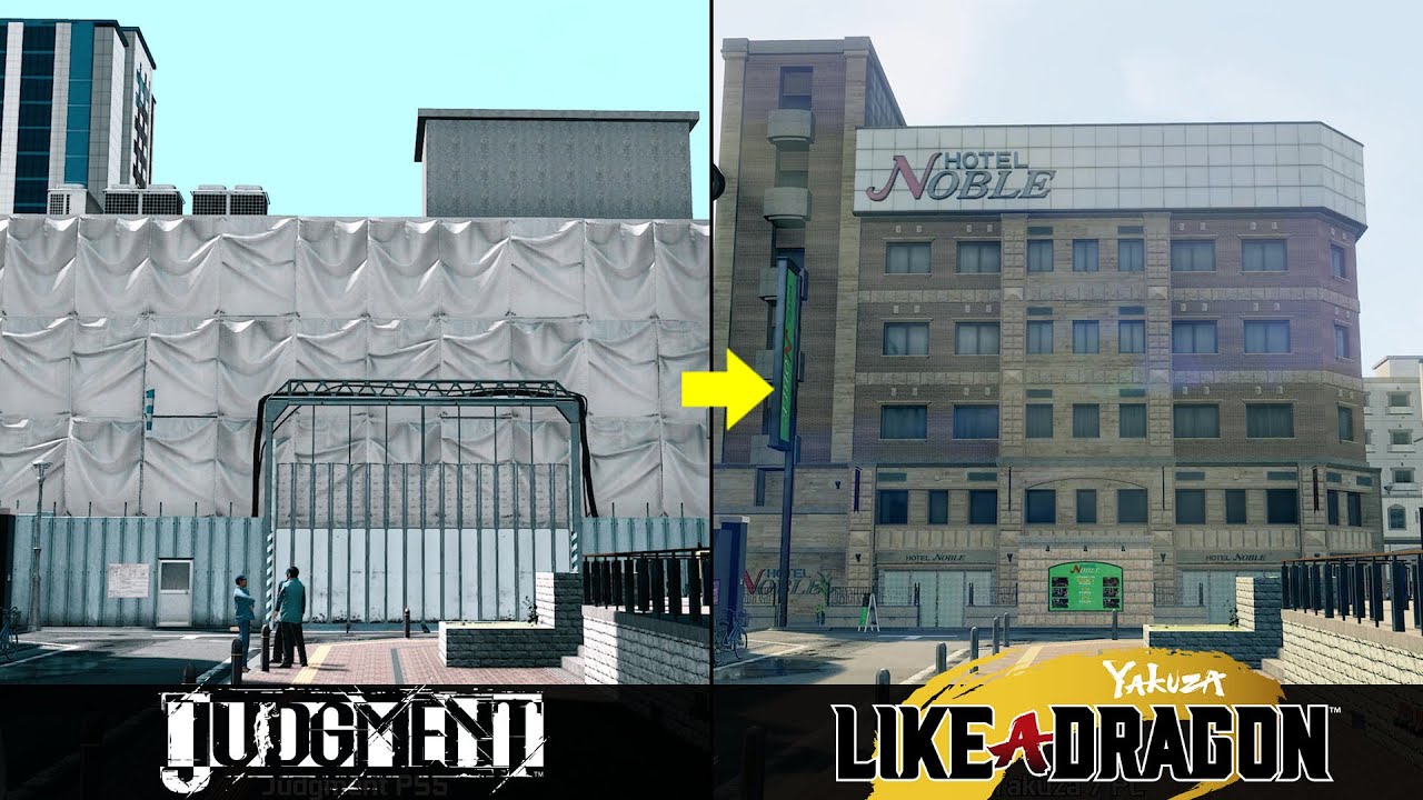 Judgment (2018) vs Yakuza 7 (2020) - Kamurocho Locations Comparison