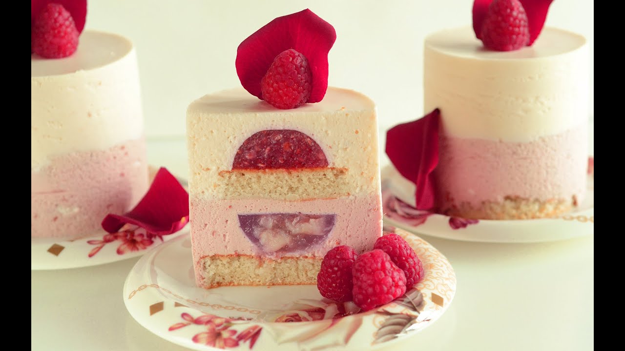 Raspberry Lychee Individual Mousse Cakes with Rose Water – Ispahan Dessert Version