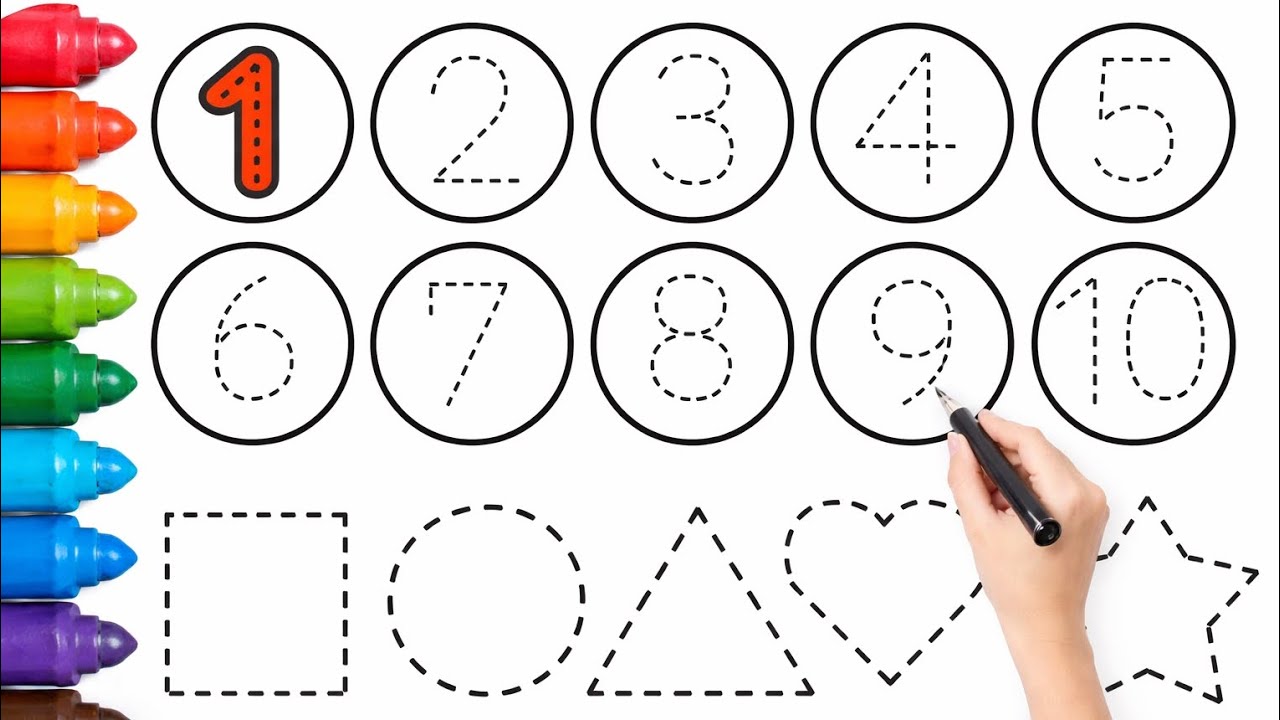 12345  | 123 song | 1234 Number Names | 1 to 10 numbers | preschool learning video | Shapes |Colors 