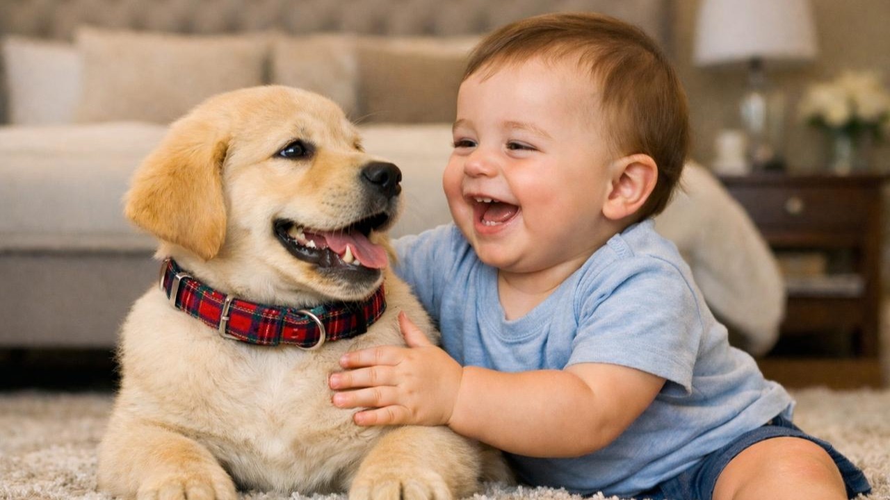 🐾🌟Baby and Puppy Playing Together at Home | 💖Heartwarming Real Moments | Tiny Smiles TV 👶🐾🌟