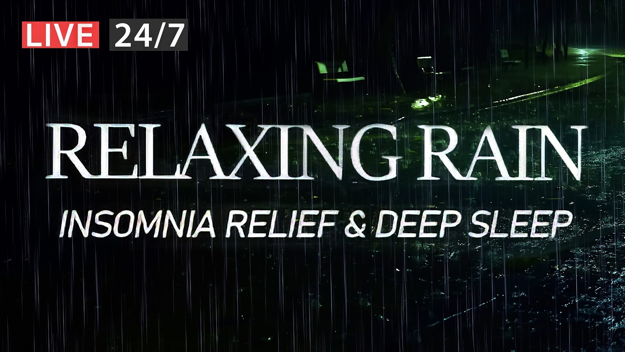 Insomnia Relief & Fall Asleep Fast with Relaxing Rain at Night | ASMR Rain on Quiet Road