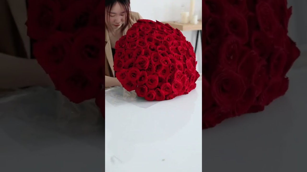 how to wrap a large red rose bouquet? 
