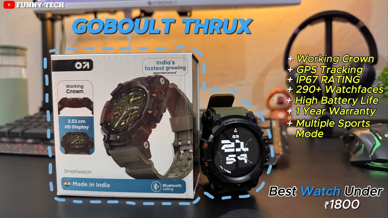 GOBOULT Thrux Smart Watch, Best sports Smart Watch Under ₹1,800.