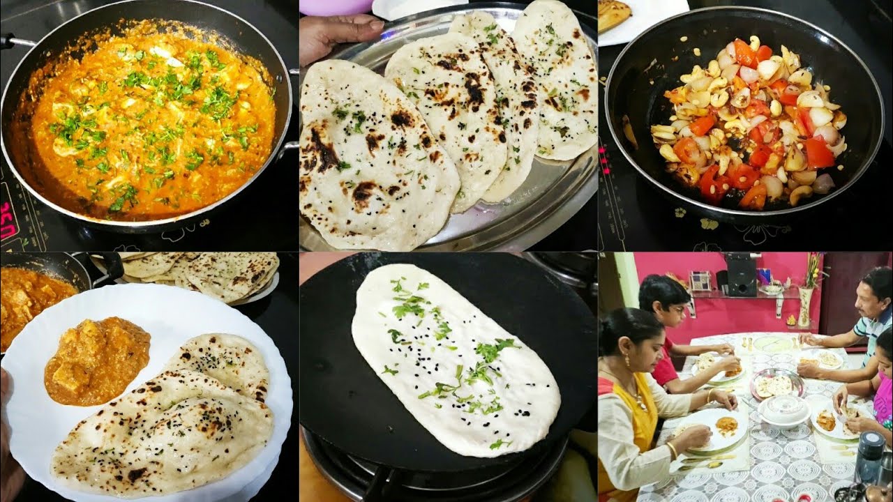 Indian Mom Special Dinner Routine, No Tandoor No Oven No Yeast Garlic Naan on Tawa, Paneer Lababdar