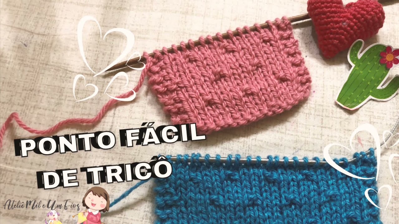 ✅ PONTO DE TRICÔ FÁCIL | PONTO SALPICADO SIMPLES  - Pap @AnaCéliaLima- Ateliê
