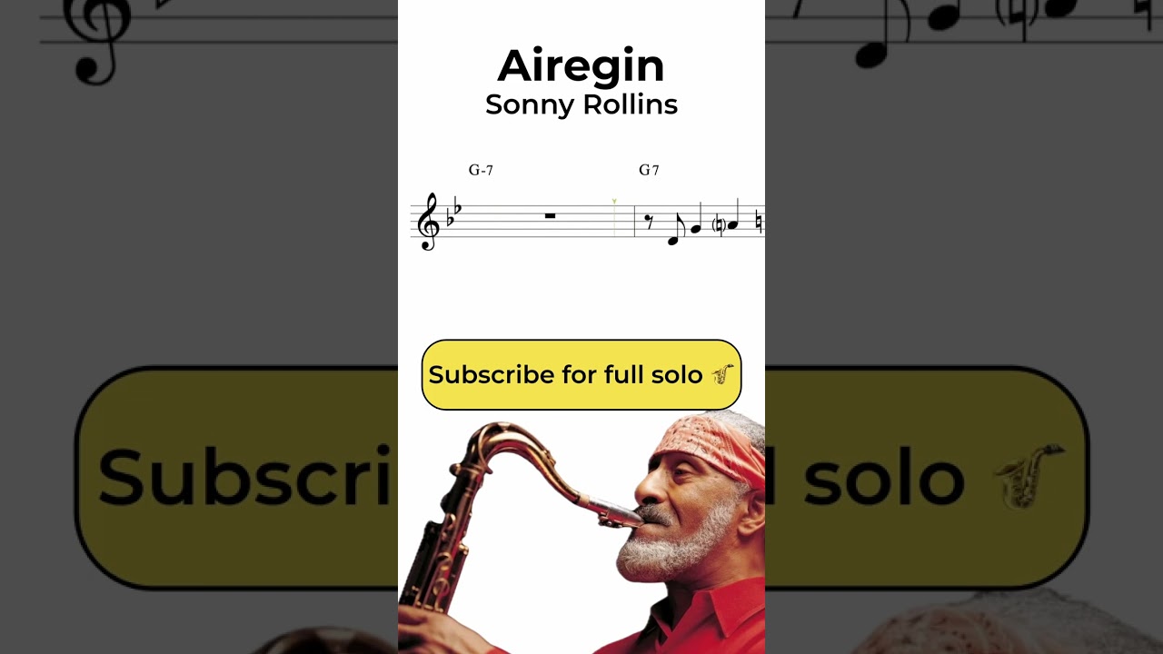 Sonny Rollins - Airegin - Tenor Sax Transcription (part 4) 