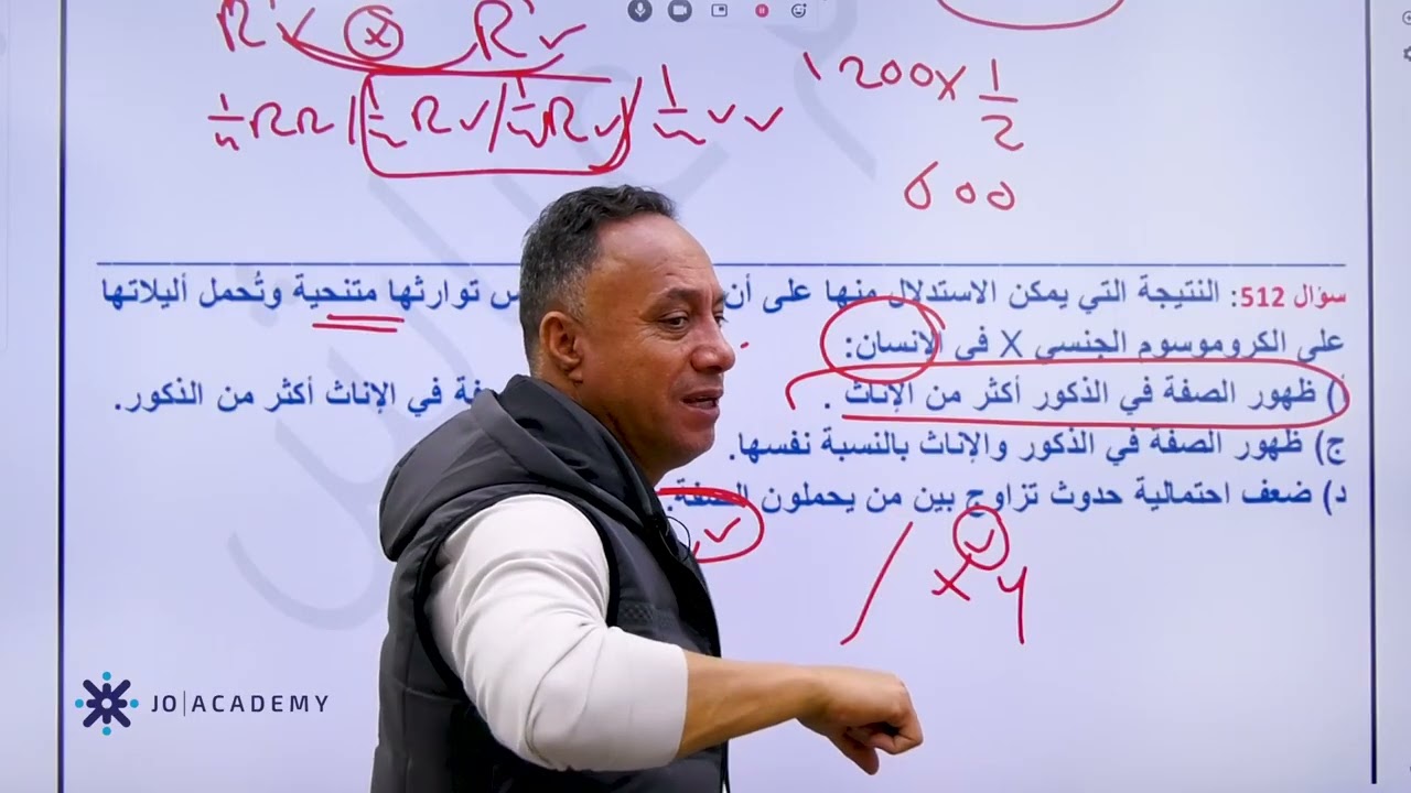 حل بنك الأسئلة من سؤال 507- 586 - الاستاذ حسام عياش - العلوم الحياتية توجيهي 2008