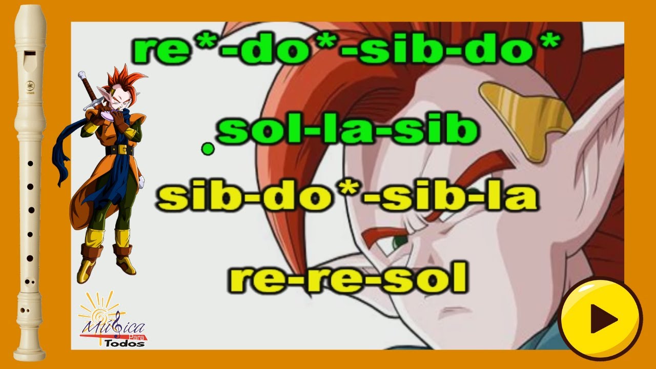 Tapion - Tutorial FLAUTA DULCE  ( con notas )/ Dragon Ball ► Flute Recorder