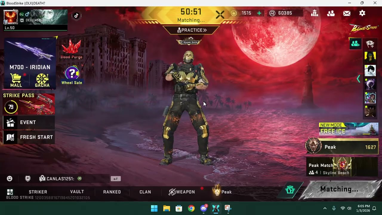 MY MATCHMAKNG IN NEW PEAK MODE /BLOOD STRIKE