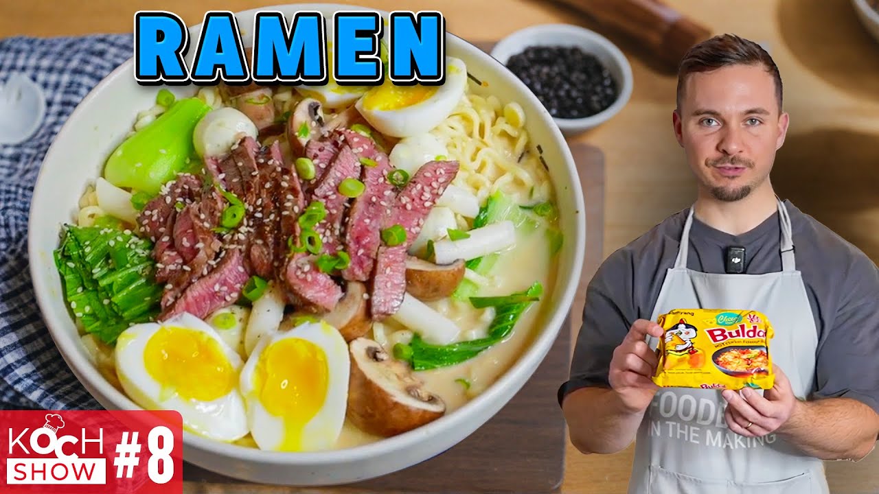 Heute kochen wir Ramen 🍜 | healthy_mandy & fitnessoskar Kochshow #8