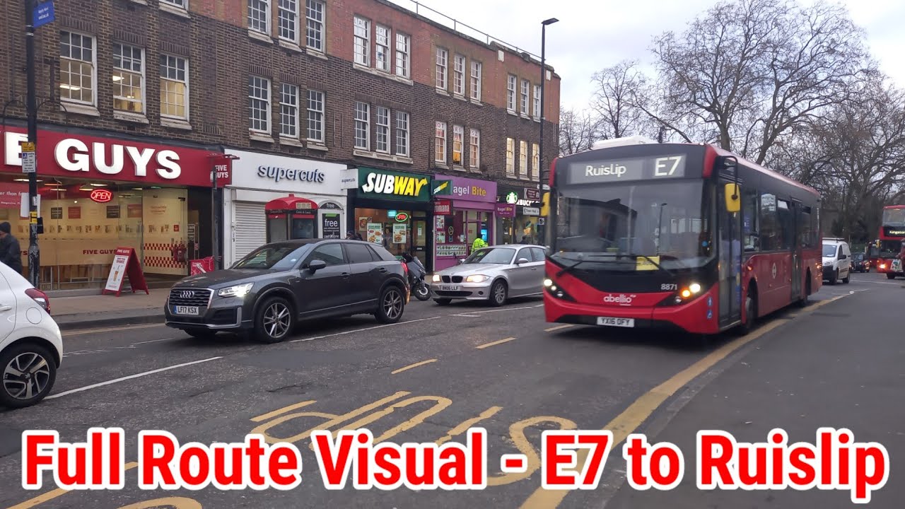 Full Route Visual | London Bus Route E7 - Ealing Broadway to Ruislip Station | (8871) YX16OFY