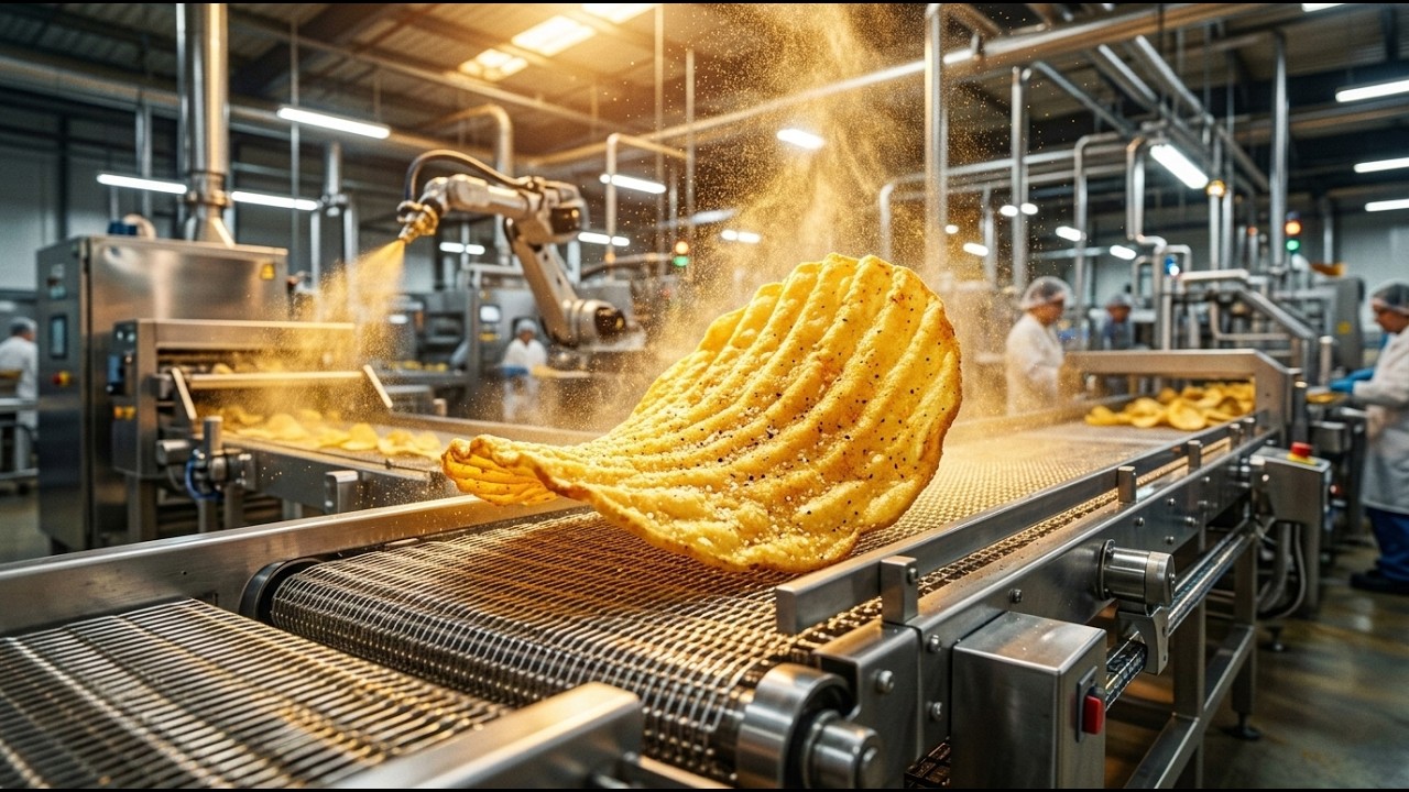Unbelievable! How Potato Chips Are Made in a HUGE Factory