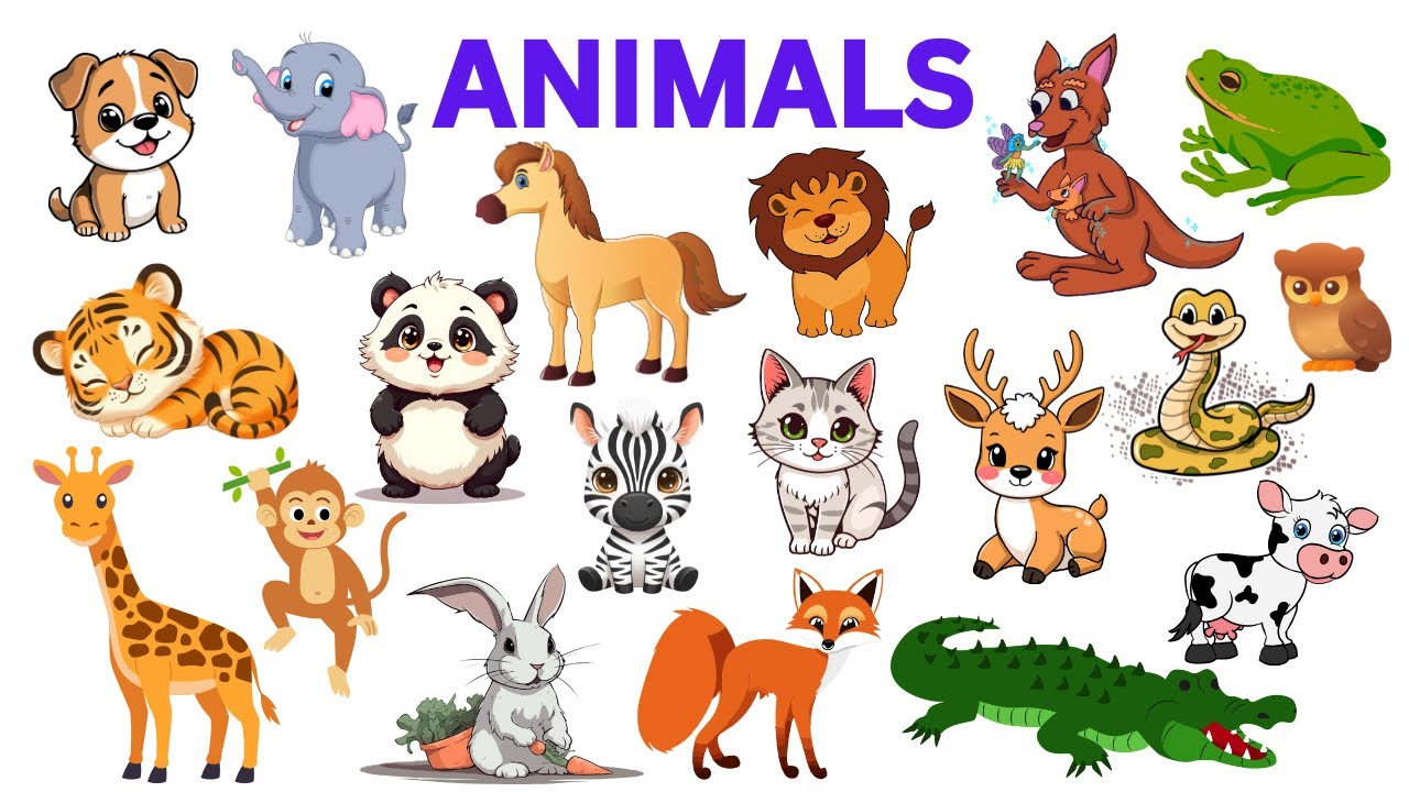 Animals | Animal Names for Kids in English | Wild Animals | Domestic Animals | Tiny Tales TV