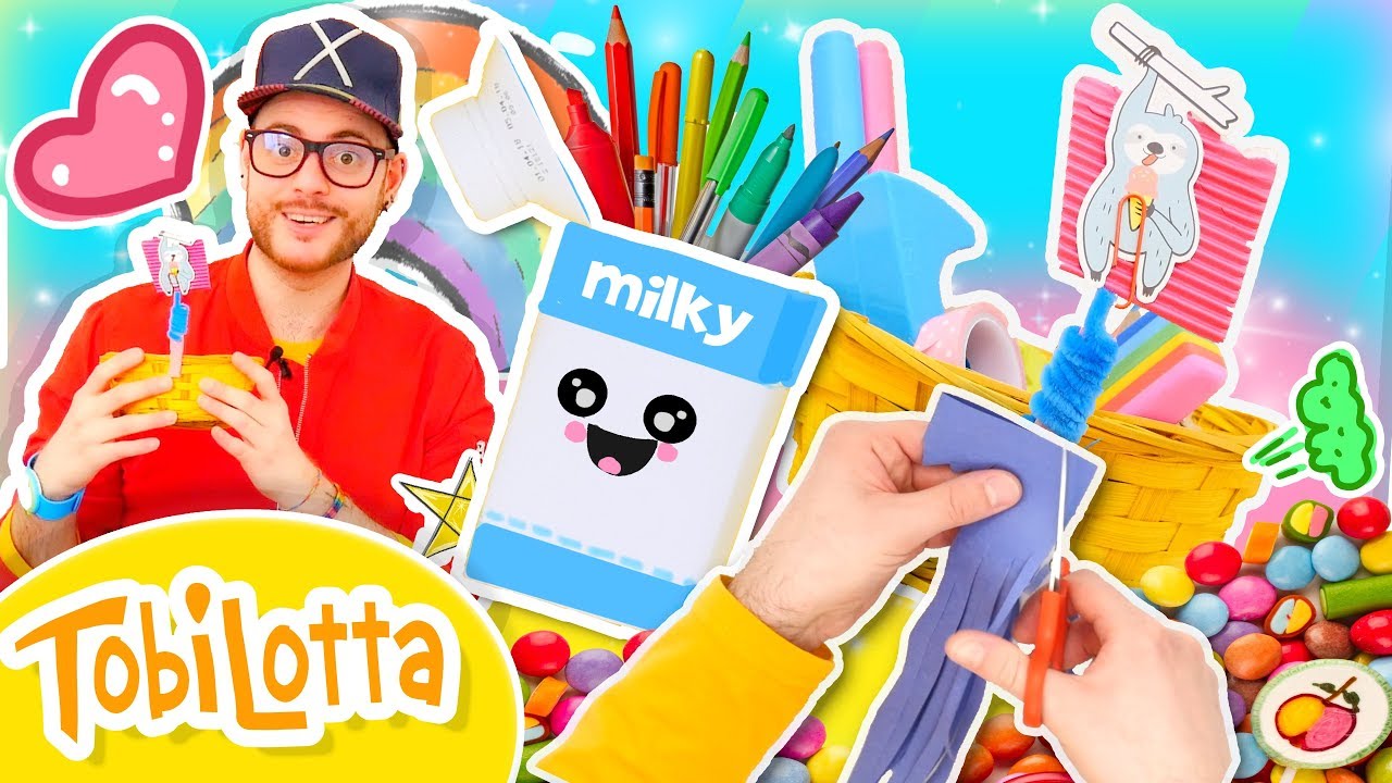 🌈  3 Bastelideen mit Papier Tetrapackung Kawaii, Halloween Basteln Kindern Basteln Müll Kinderkanal
