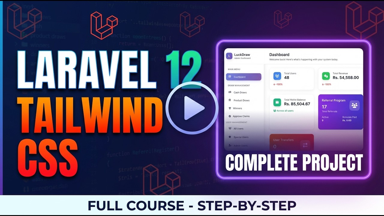 Laravel 12 Luck Draw System Tutorial | Full Project with Tailwind CSS Product Draw | Part-7