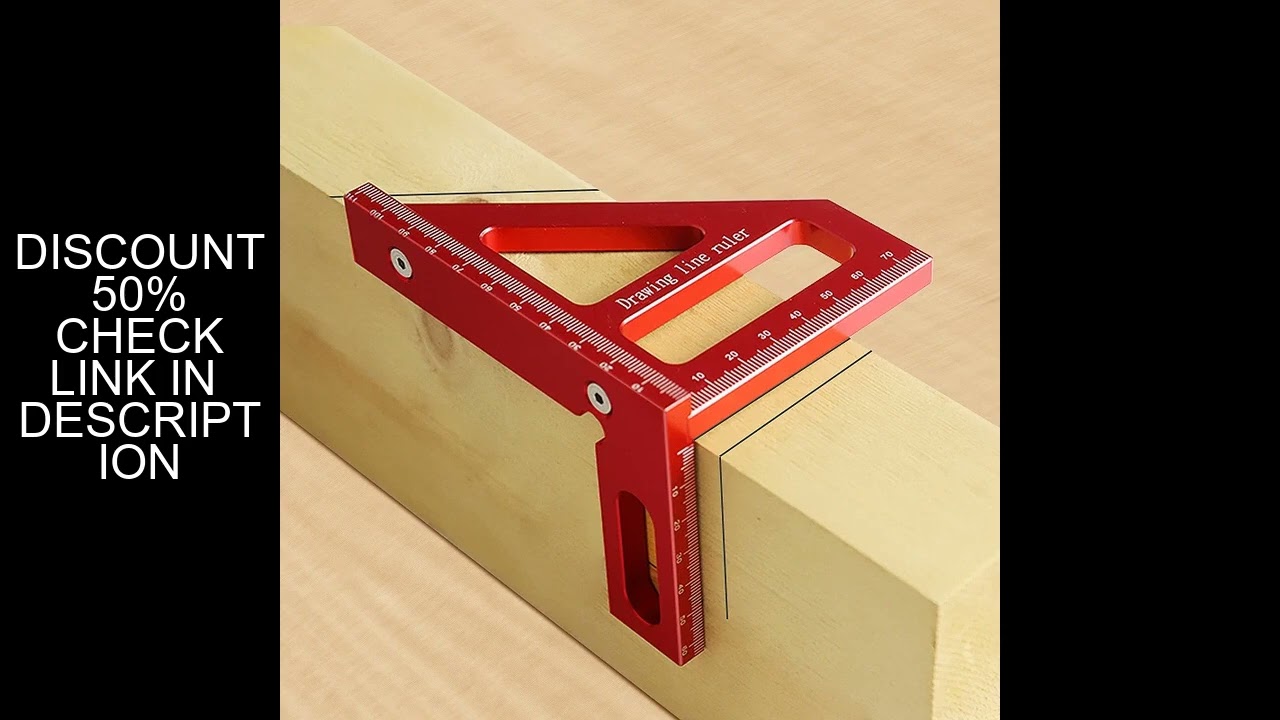 Woodworking Square Protractor Aluminum Alloy Miter Triangle Ruler High Precision Layout Measuring To