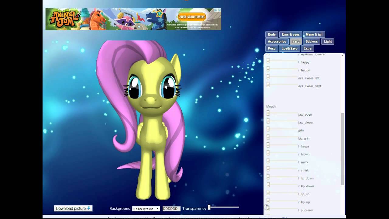 [Tuto n&deg;1 ] Pony Creator 3d { Fluttershy }