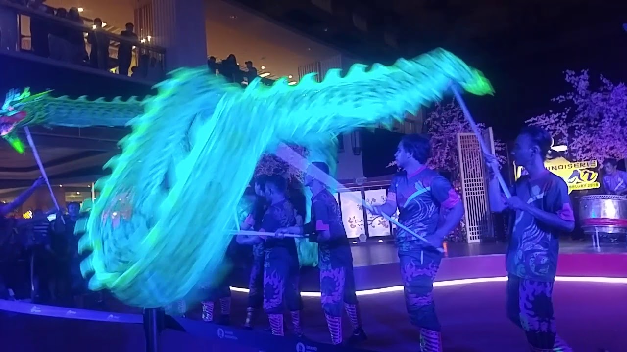 Dragon (Liong) Dance Performance at Mall Grand Indonesia when Chinese New Year (Imlek)