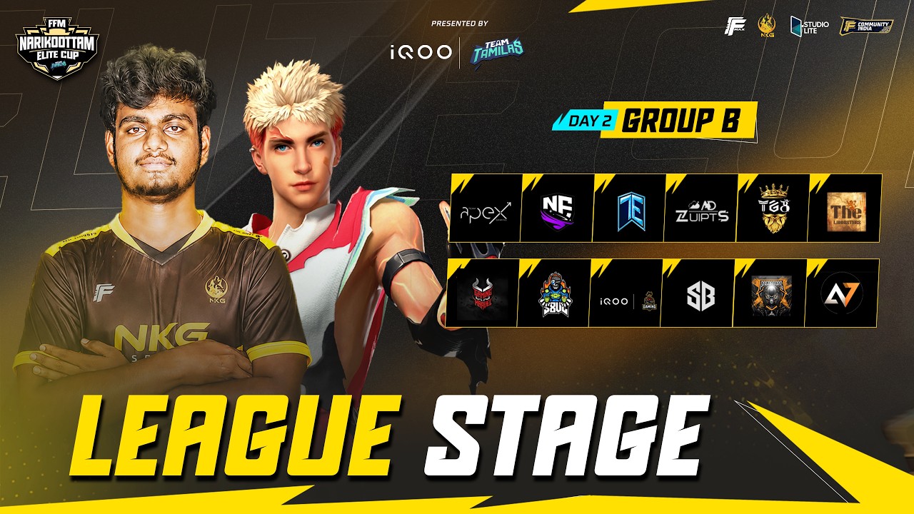 LEAGUE STAGE SEMIFINAL GROUP B-DAY 2🔥| FFM NARIKOOTTAM ELITE CUP S2 | TEAMS TAG,TG,TE,TGB,TE,S8UL
