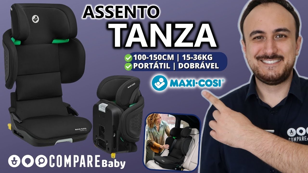 Cadeirinha Maxi Cosi, Tanza i-Size |✅ Assento DOBRÁVEL e PORTÁTIL | 100-150cm | ISOFIX