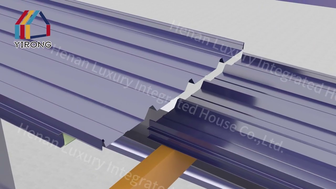 Insulated EPS roof panels installation guide 3D animation