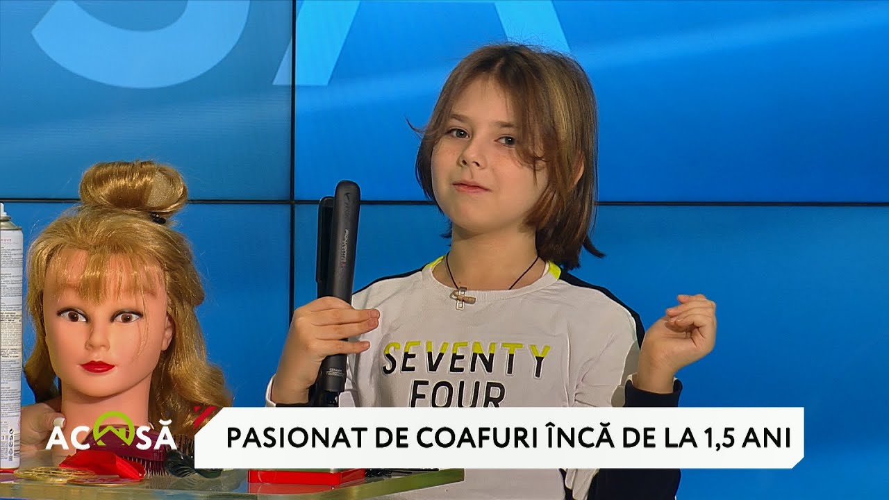 David Croitoru are 9 ani şi e pasionat de coafura feminină. Ce demonstraţie ne-a făcut în platou