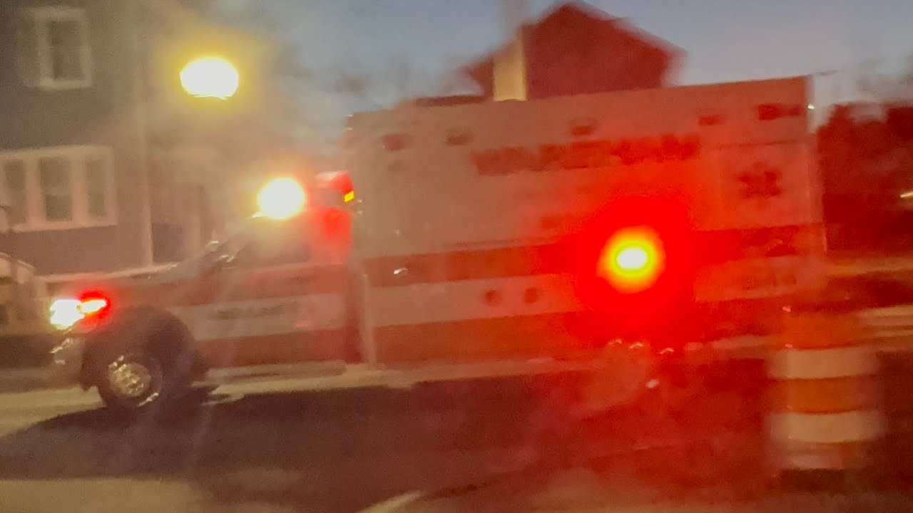 LOTS OF WAIL!!!! Wareham ems ambulance 3 transporting to tobey hospital (sorry for the shaky camera)