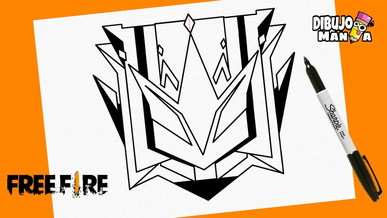 COMO DIBUJAR EL LOGO DE GRAN MAESTRO DE FREE FIRE / how to draw grandmaster logo