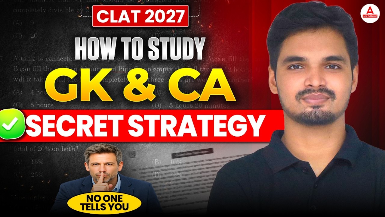 CLAT 2027 Current Affairs Strategy 🚀 | How to Score 25+ Marks | GK Syllabus & Weightage