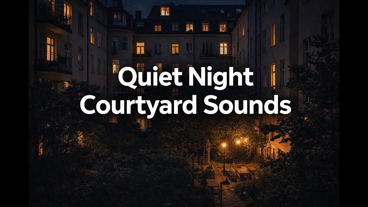 Quiet Night Courtyard Sounds (Urban Ambience, No Music) 2 Hours