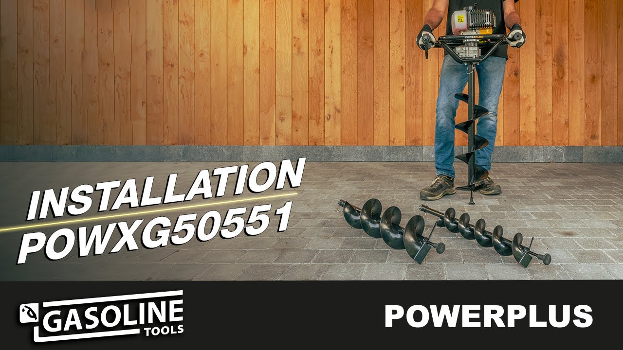 POWERPLUS - Instalación del ahoyador POWXG50551