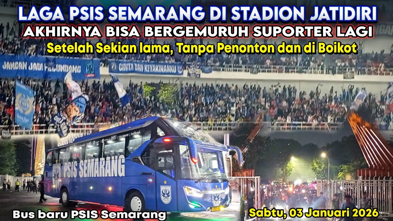 Laga PSIS Semarang di Stadion Jatidiri Akhirnya kembali Bergemuruh Suporter Penonton