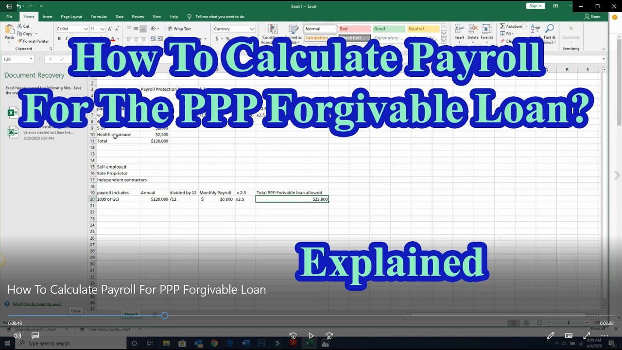 How To Calculate Payroll For The Paycheck Protection Progam - PPP Forgivable Loan