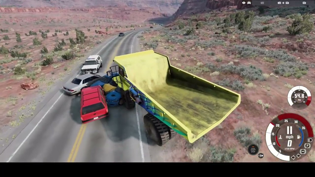Dump truck rage in BeamNG
