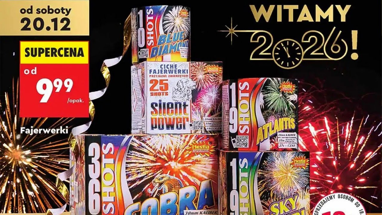 Wszystkie Fajerwerki Wyrzutnie Biedronka Sylwester 2025/2026 Fireworks 